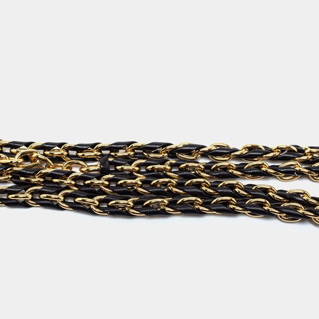 Fendi Black Leather Chain Logo Waist Belt 商品