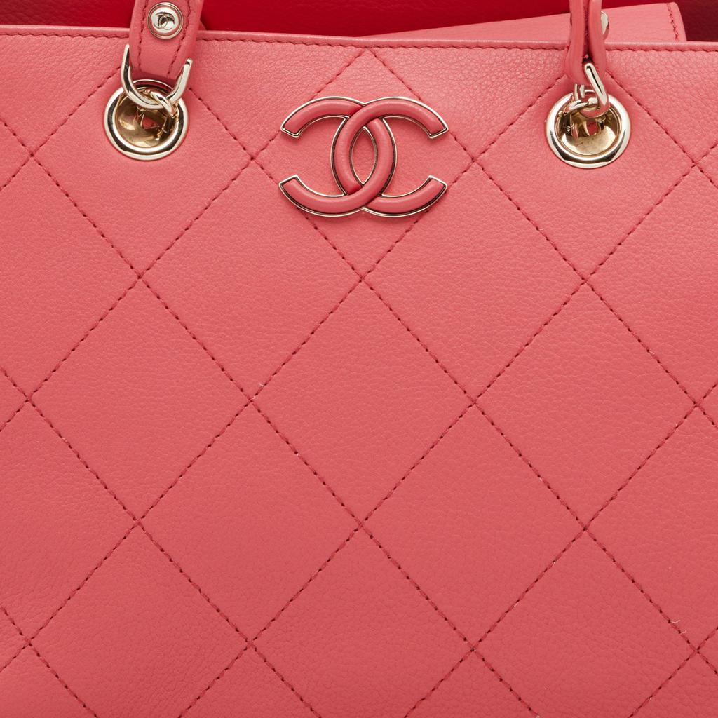 商品[二手商品] Chanel|Chanel Pink Quilted Leather Small Neo Soft Shopping Tote,价格¥17145,第7张图片详细描述