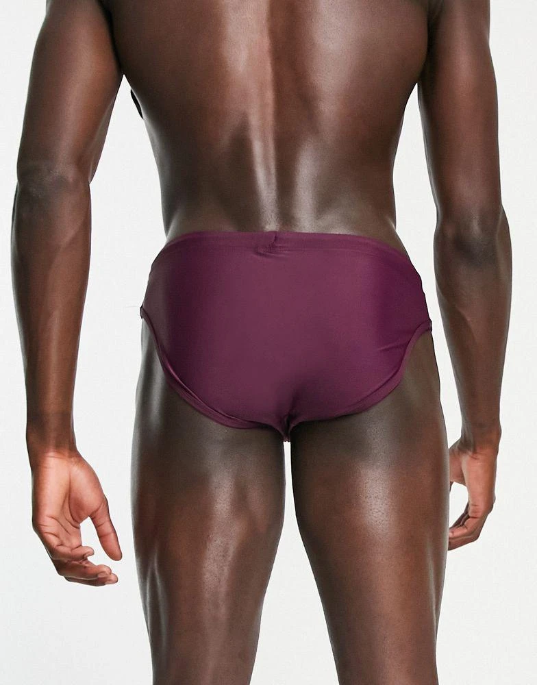 商品ASOS|ASOS DESIGN swim briefs with tie in burgundy,价格¥69,第2张图片详细描述