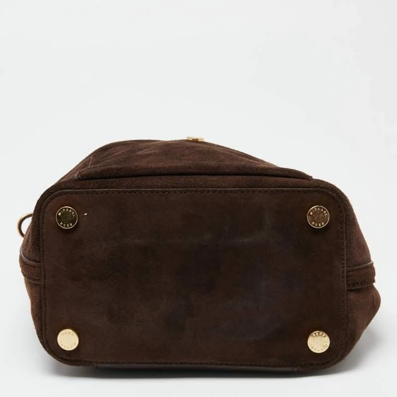 Michael Kors Dark Brown Suede and Leather Greenwich Bucket Bag 商品