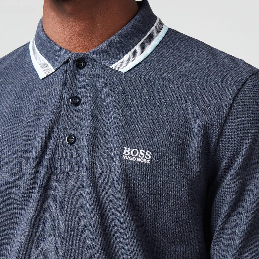BOSS Green Men's Plisy Long Sleeve Polo Shirt - Dark Blue商品第3张图片规格展示