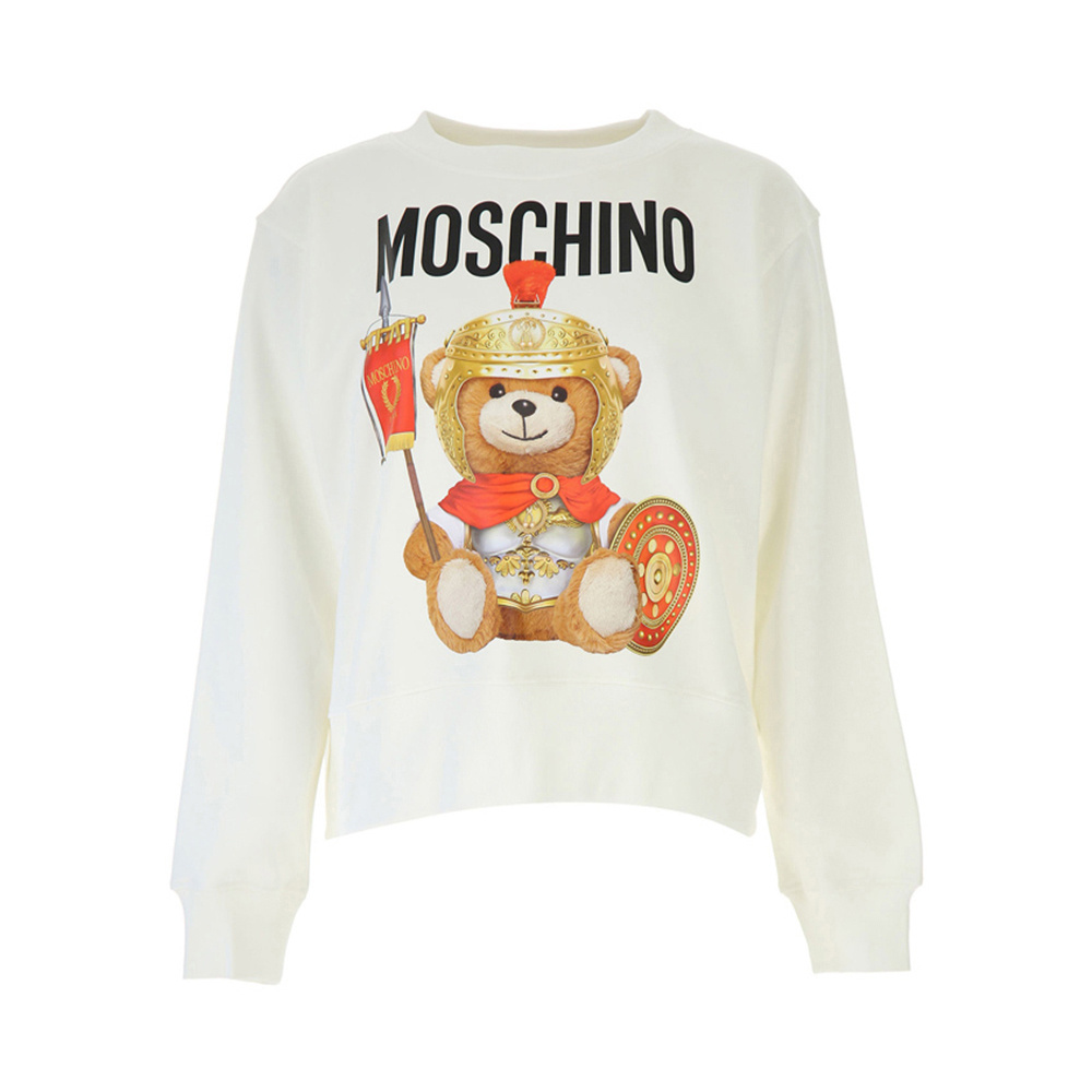 商品[国内直发] Moschino|MOSCHINO 女士白色棉质小熊图案圆领长袖卫衣 V1702-5527-2002,价格¥3268,第1张图片
