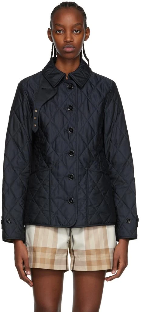 商品Burberry|Navy Quilted Jacket,价格¥10140,第1张图片