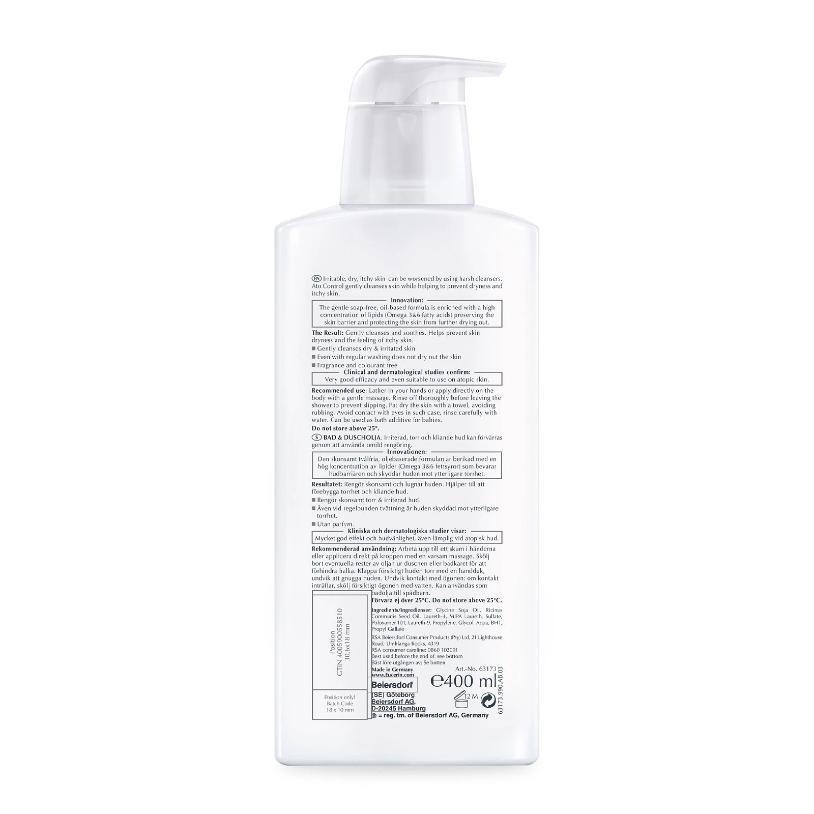 Eucerin 优色林 湿疹过敏性肌肤专用沐浴油 400ml 婴幼儿适用 商品