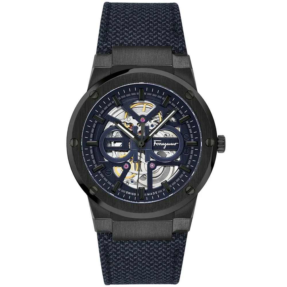 商品Salvatore Ferragamo|Men's Swiss Automatic F-80 Blue PET & Cork Strap Watch 41mm,价格¥17729,第1张图片