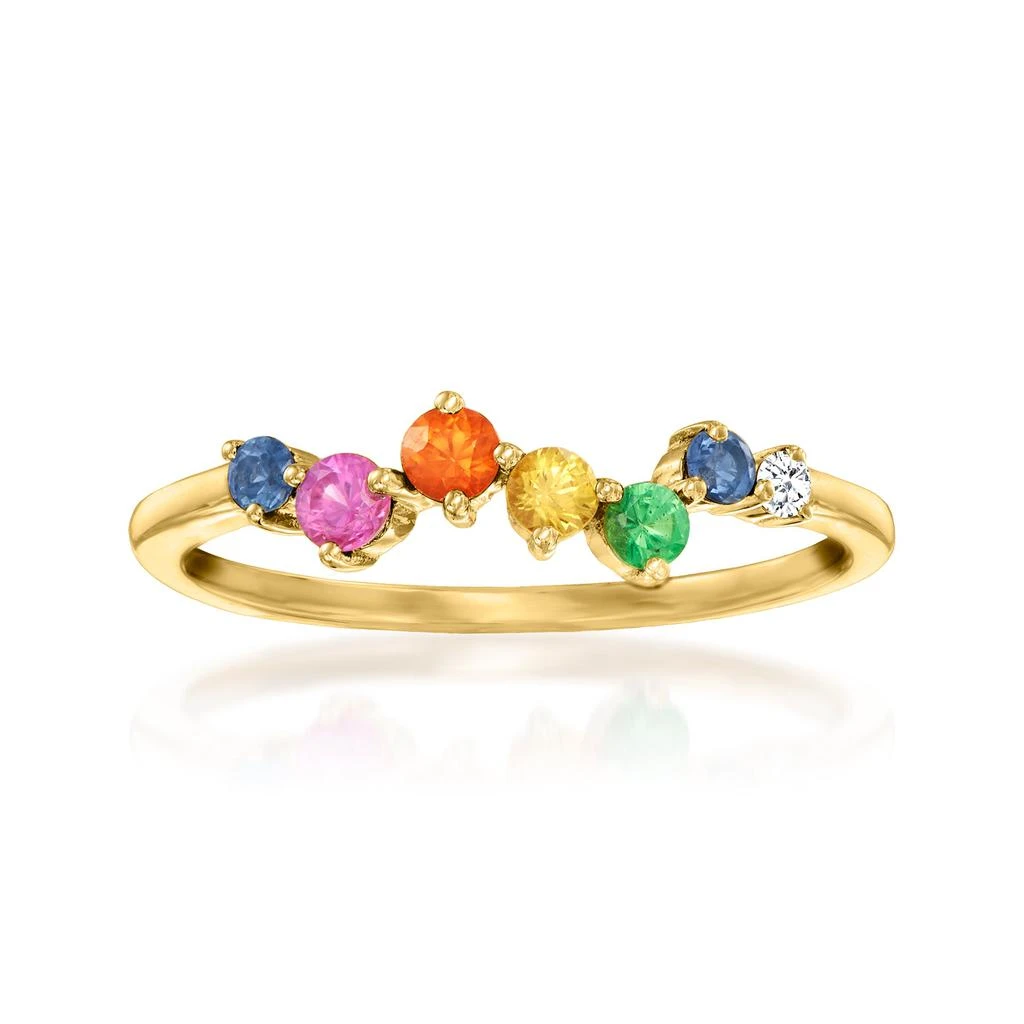 商品Ross-Simons|Ross-Simons Multi-Gemstone Ring With Diamond Accent in 14kt Yellow Gold,价格¥1580,第1张图片