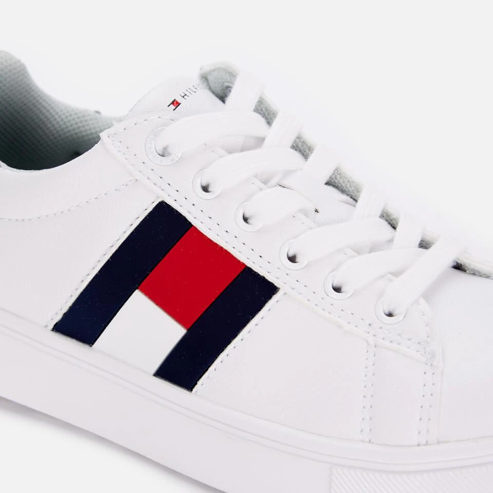 商品Tommy Hilfiger|TOMMY HILFIGER BOYS' LOW TOP FLAG TRAINERS - WHITE/WHITE/BLUE,价格¥379,第4张图片详细描述