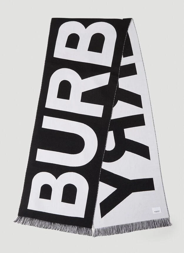 商品Burberry|Reversible Logo Scarf in Black,价格¥3092,第2张图片详细描述