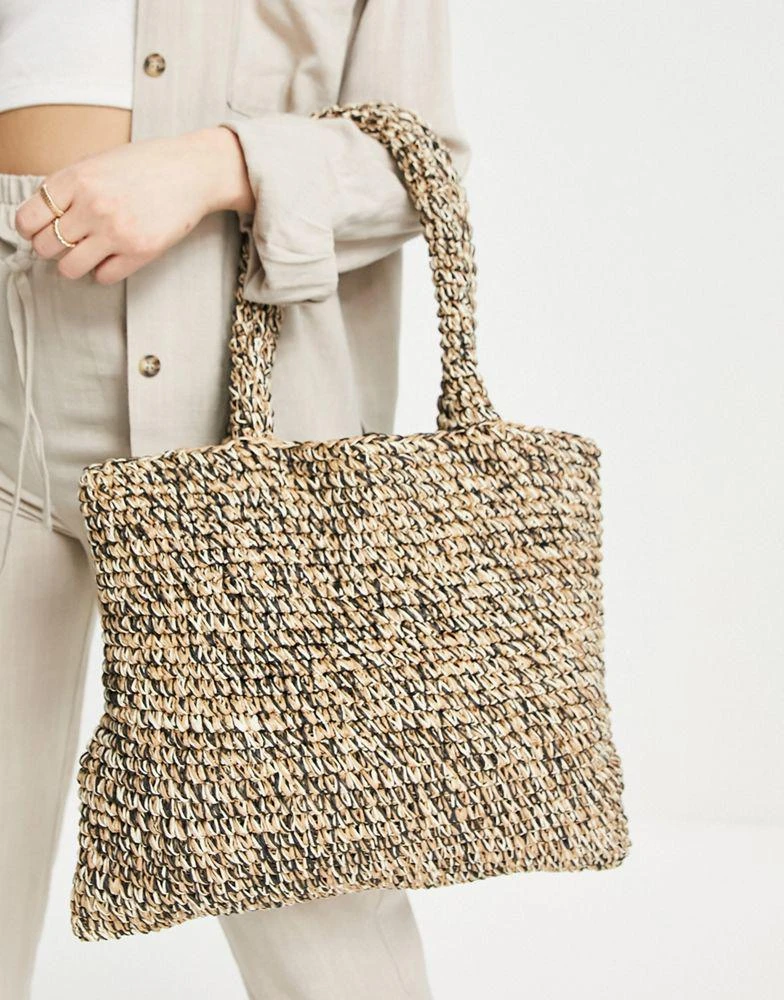 商品ASOS|ASOS DESIGN straw shopper in mixed natural,价格¥196,第1张图片