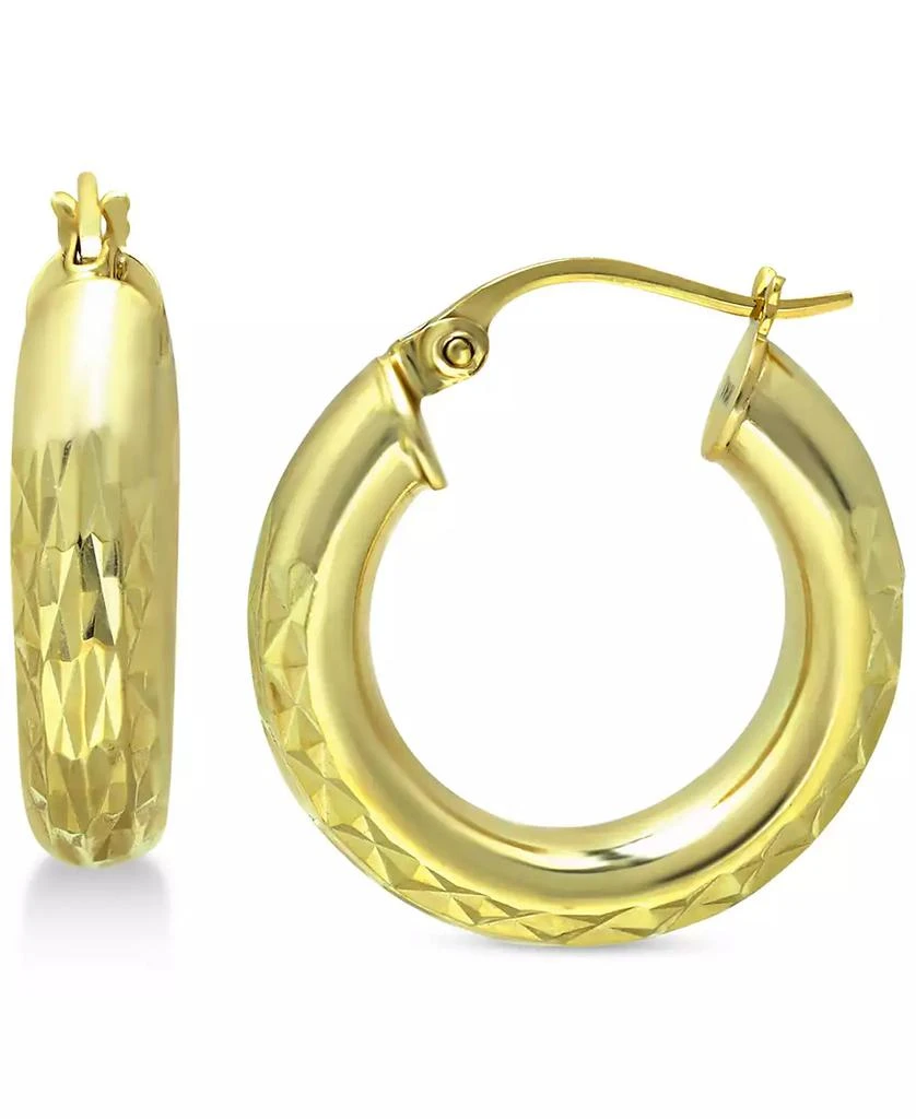 商品Giani Bernini|Small Textured Hoop Earrings in 18k Gold-Plated Sterling Silver, 1" Created for Macy's,价格¥184,第1张图片