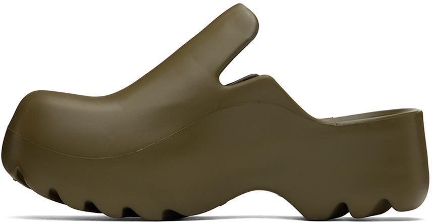 商品Bottega Veneta|Khaki Flash Clogs,价格¥4356,第5张图片详细描述