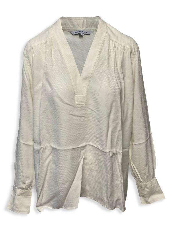 商品[二手商品] Helmut Lang|Helmut Lang Jacquard Blouse In White Viscose,价格¥2473,第1张图片