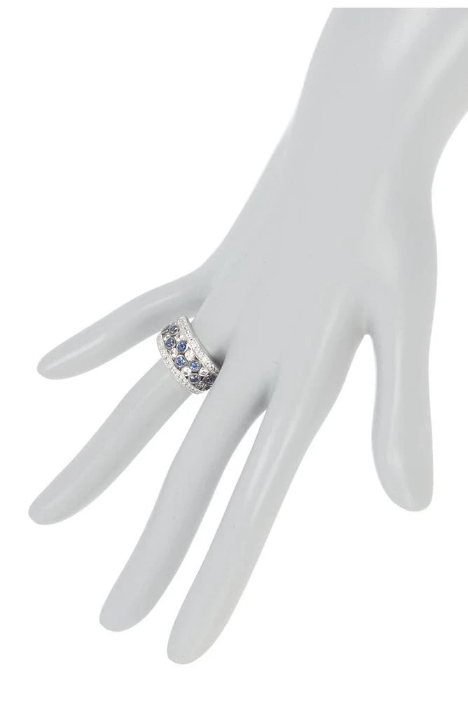 商品Suzy Levian|Sterling Silver Bezel Sapphire Diamond Accent Band - 0.02 ctw,价格¥2534,第3张图片详细描述