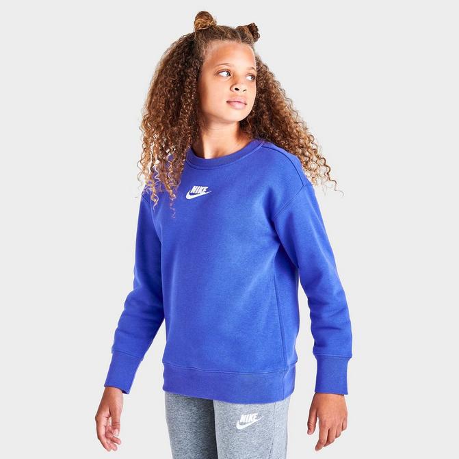 Girls' Nike Club Fleece Boyfriend Crewneck Sweatshirt商品第1张图片规格展示