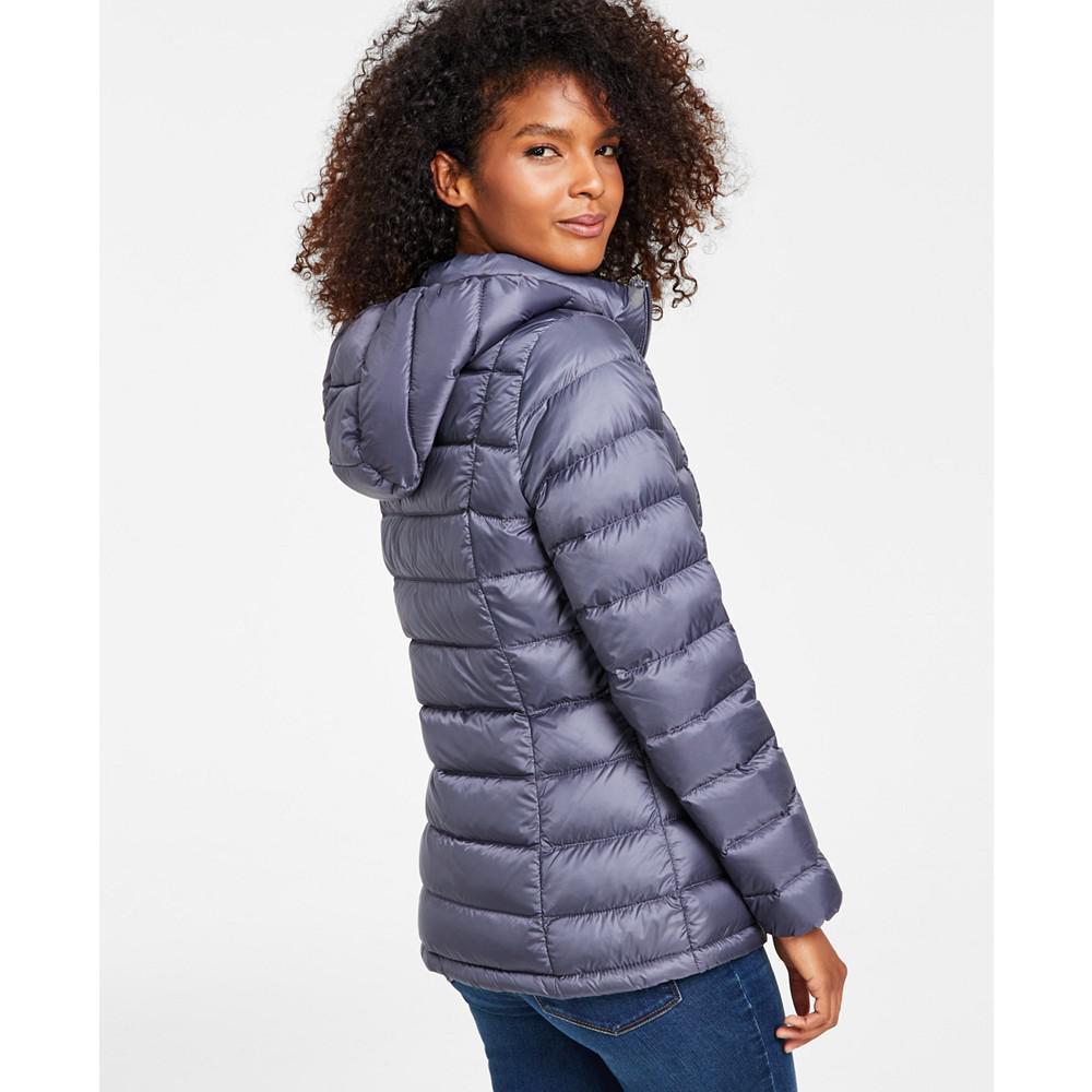 Women's Packable Hooded Down Puffer Coat, Created for Macy's商品第2张图片规格展示