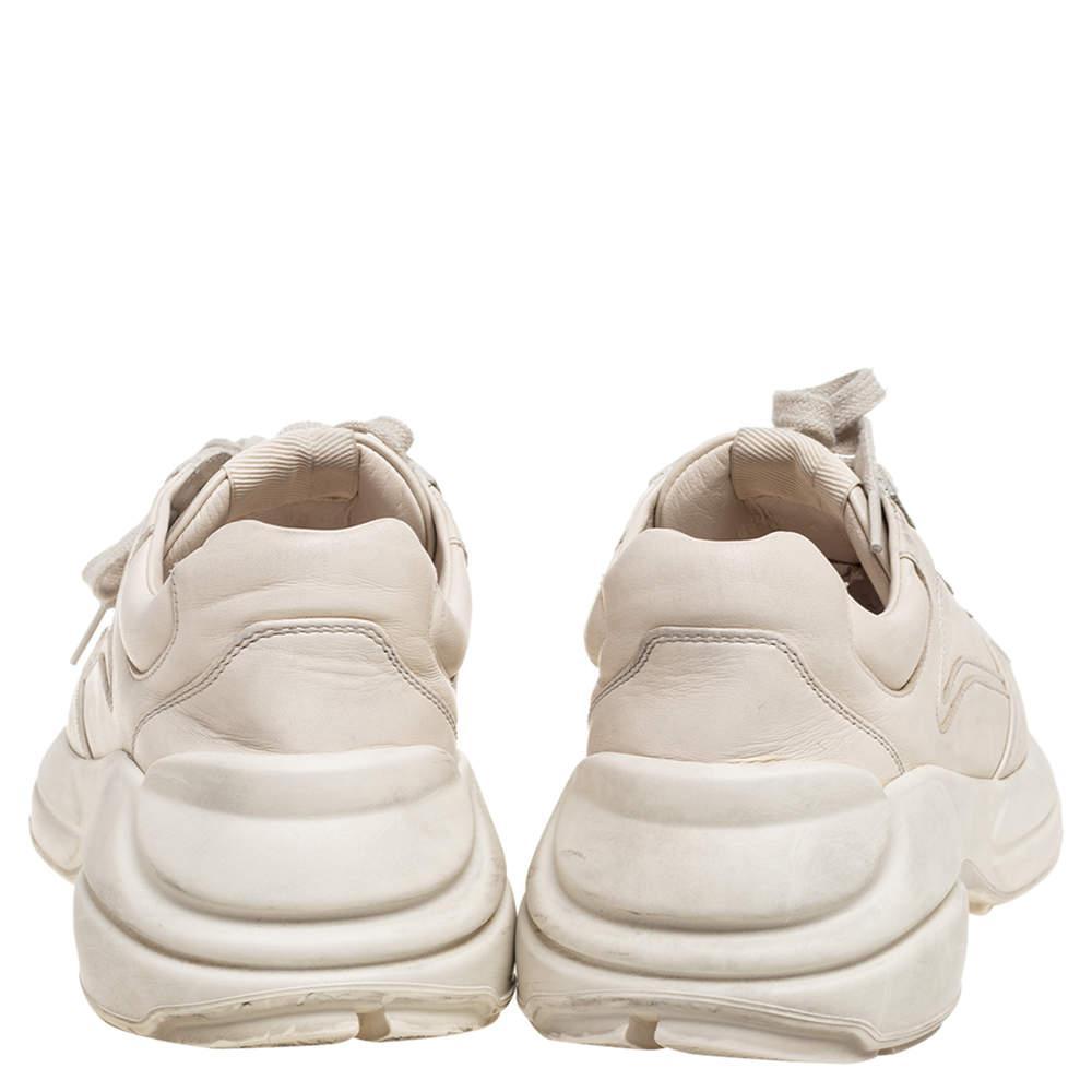 商品[二手商品] Gucci|Gucci Cream Leather Rhyton Sneakers Size 40.5,价格¥3262,第7张图片详细描述