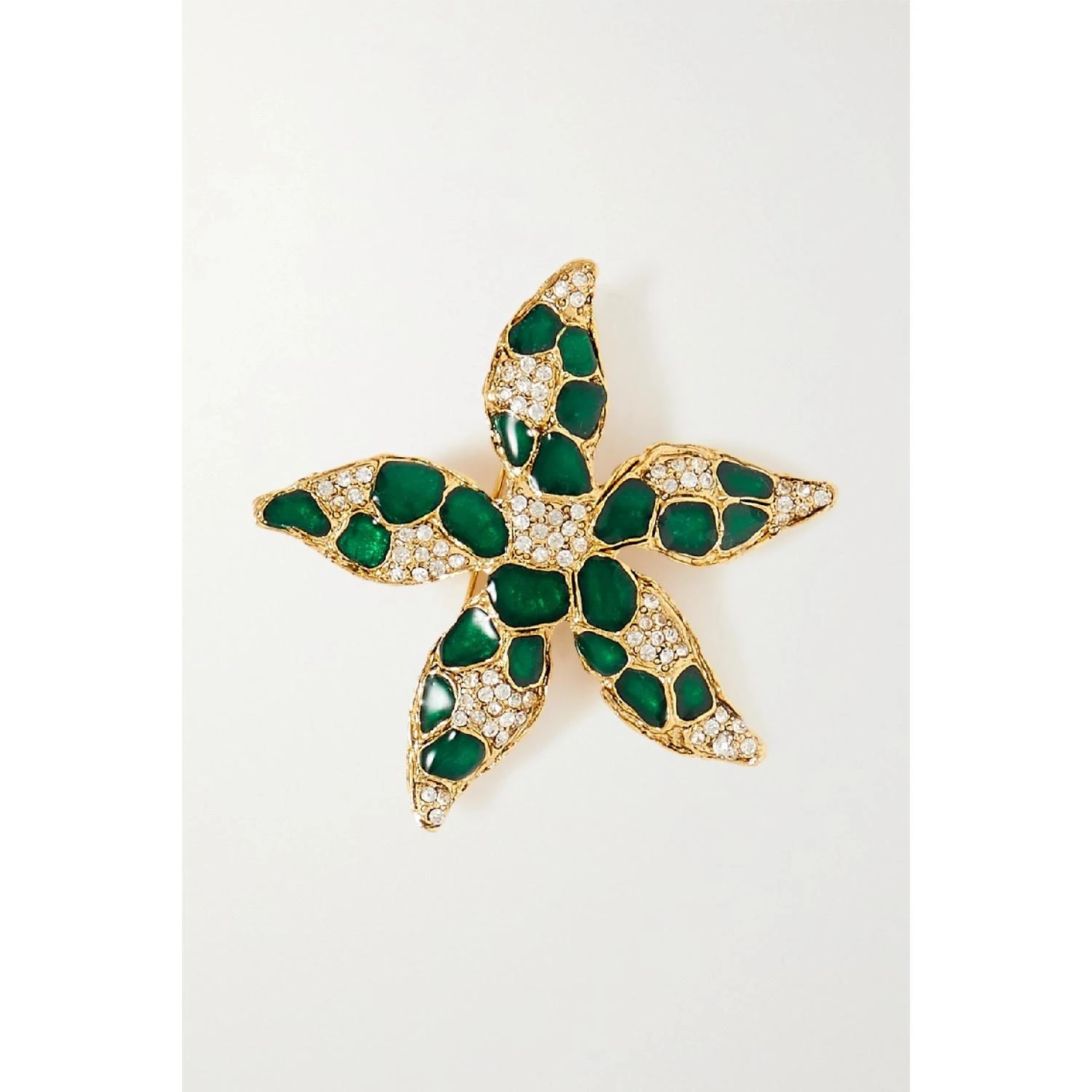 商品Oscar de la Renta|包邮包税【预售7天发货】 OSCAR DE LA RENTA 23秋冬 女士 胸针 Starfish 水晶金色胸针 1647597331337307 R24J304EMERALD ,价格¥4675,第1张图片