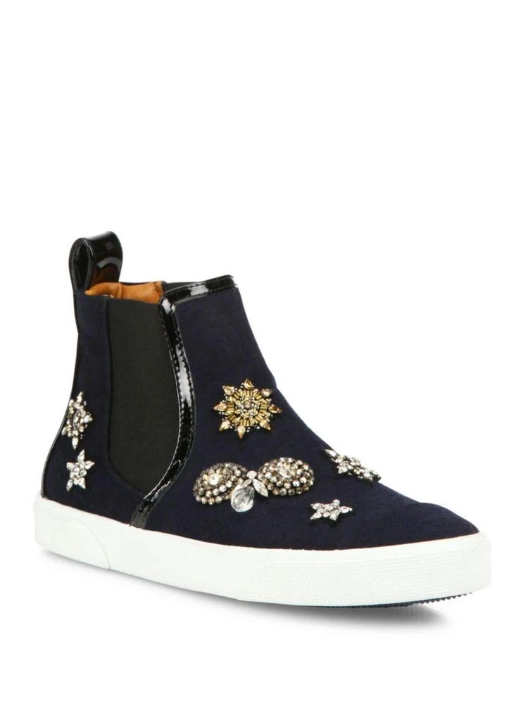 商品Jimmy Choo|Della Embellished Flannel High-Top Skate Sneakers,价格¥2983,第1张图片