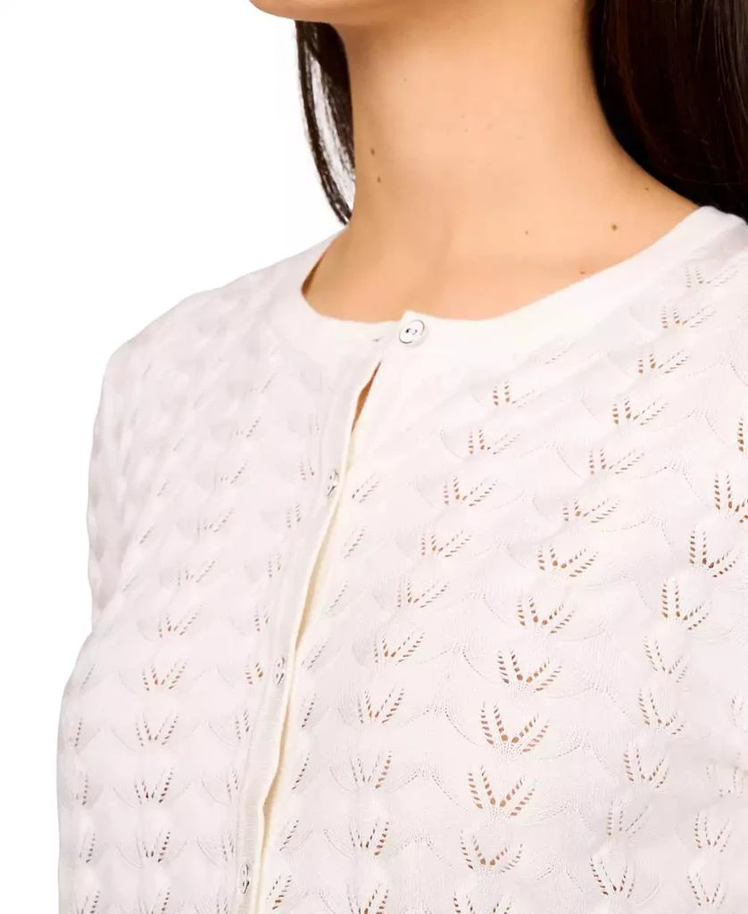 商品Melissa Paige|Women's Pointelle-Knit Crewneck Cardigan,价格¥96,第3张图片详细描述
