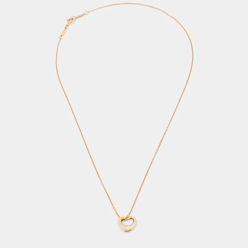 商品[二手商品] Tiffany & Co.|Tiffany and Co. Elsa Peretti Open Heart 18k Rose Gold Pendant Necklace,价格¥6721,第2张图片详细描述