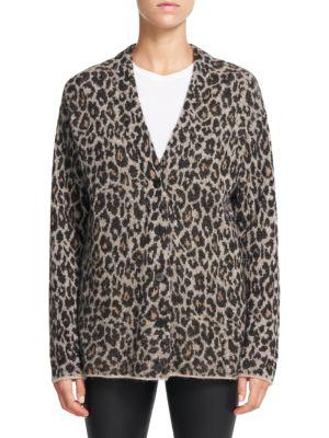 Leopard Print Jacquard Cardigan商品第1张图片规格展示