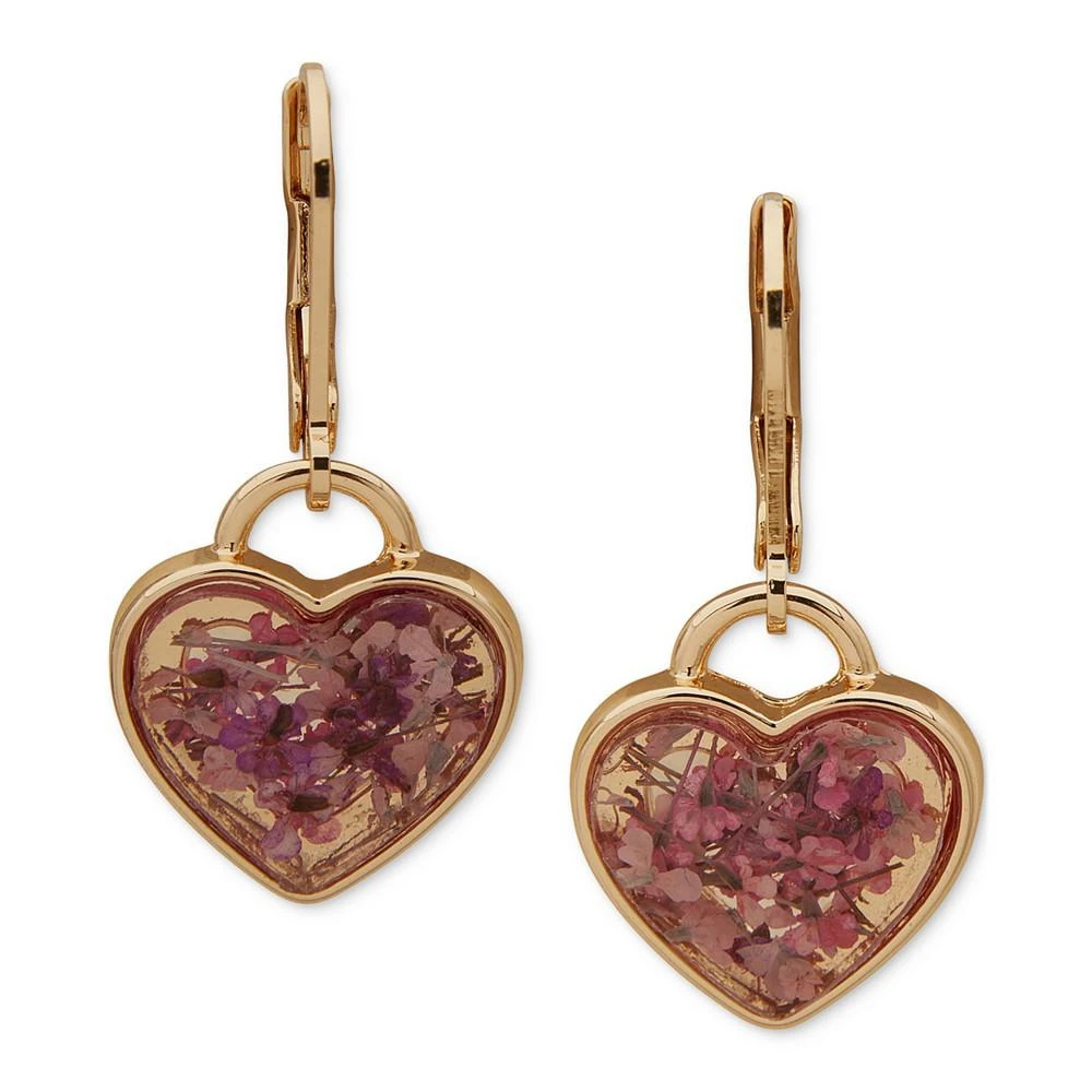 商品Lonna & Lilly|Gold-Tone Pink Heart Drop Earrings,价格¥92,第1张图片