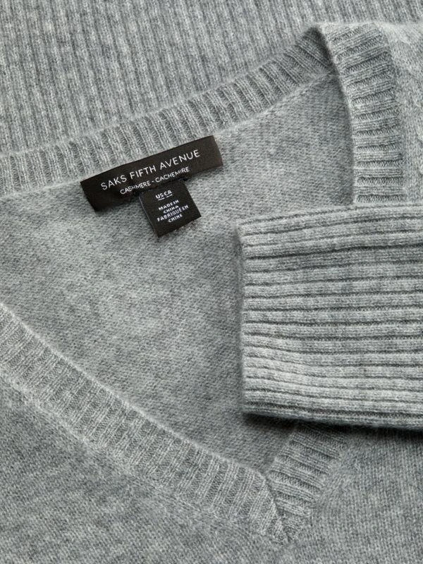 商品Saks Fifth Avenue|V Neck 100% Cashmere Sweater,价格¥371,第3张图片详细描述