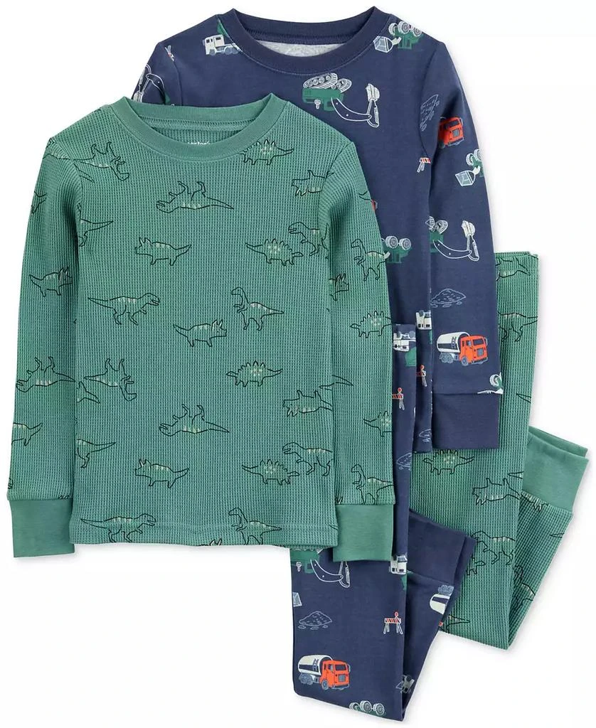 商品Carter's|Toddler Boys Dino & Trucks Pajamas, 4 Piece Set,价格¥135,第1张图片