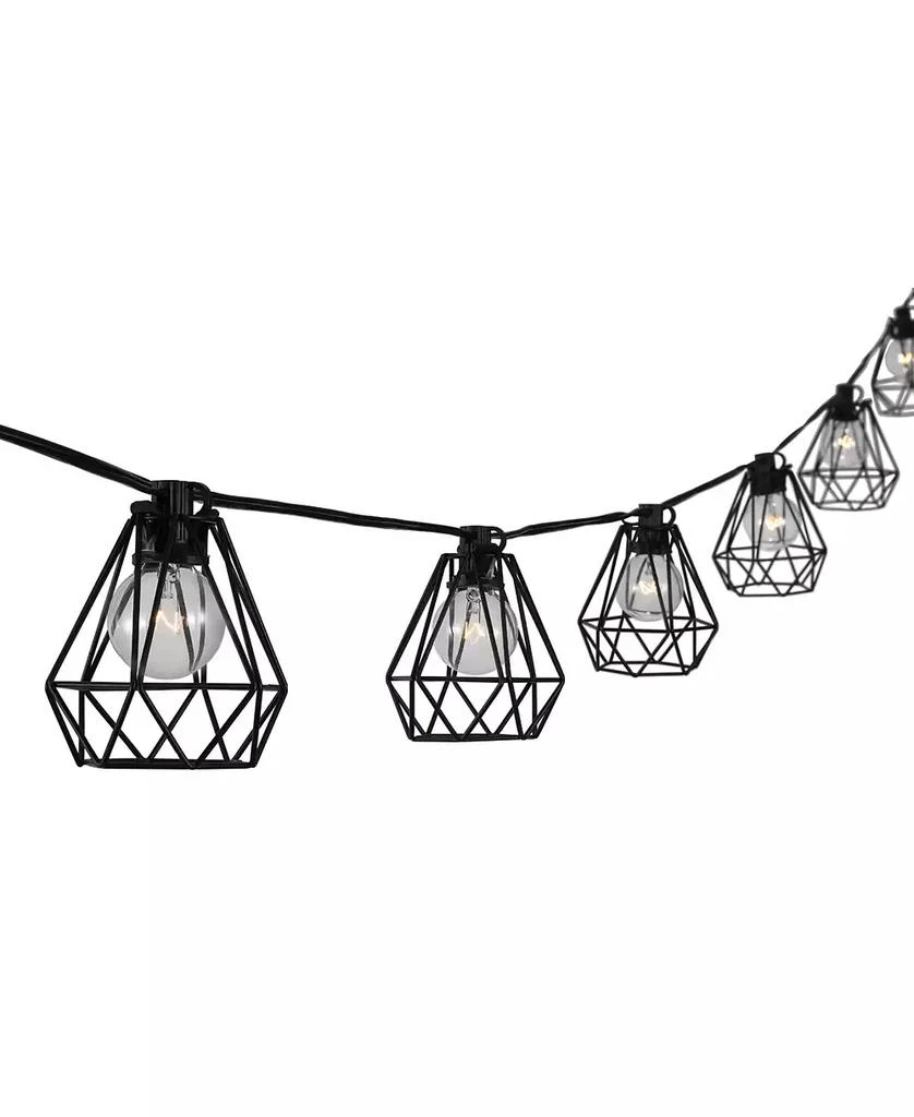 商品JONATHAN Y|10-Light Indoor and Outdoor Contemporary Transitional Incandescent G40 Diamond Cage String Lights,价格¥326,第2张图片详细描述
