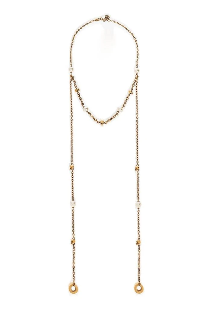 商品Alexander McQueen|Alexander McQueen Pearl Skull Chain Necklace,价格¥4302,第1张图片