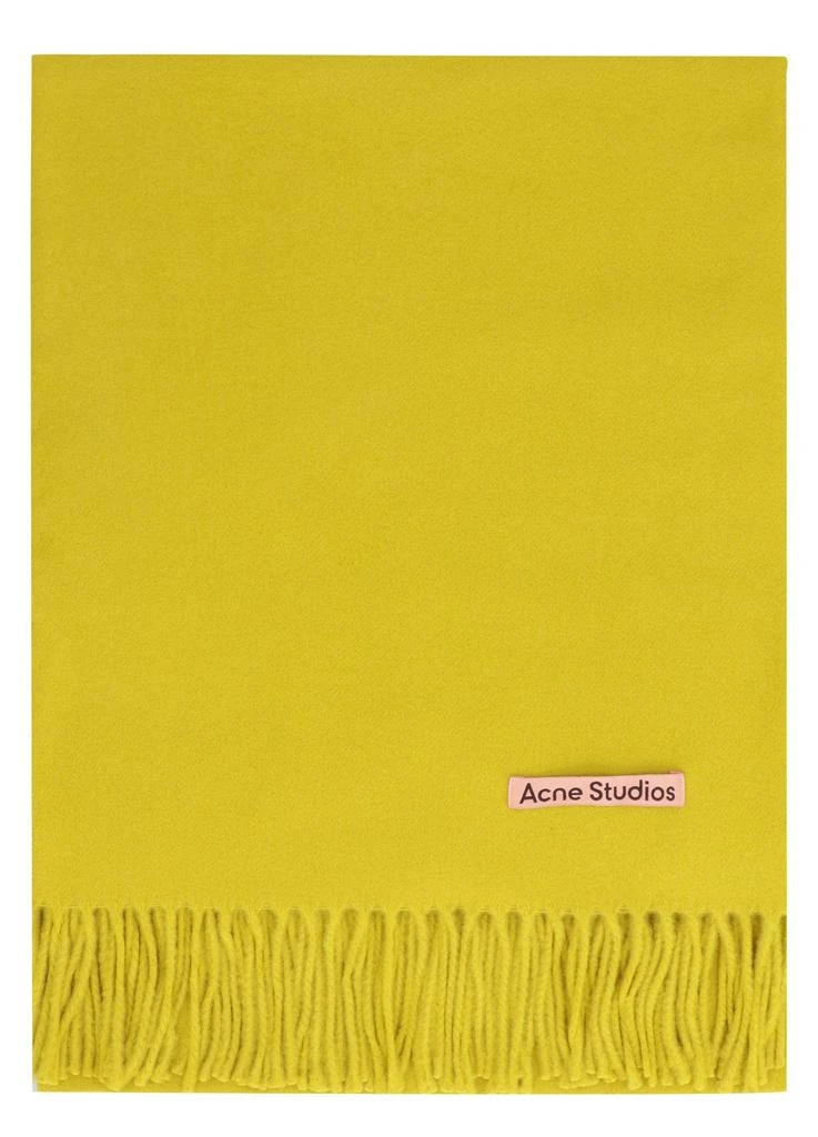 商品Acne Studios|Acne Studios Logo Patch Fringed-Edge Scarf,价格¥998,第1张图片