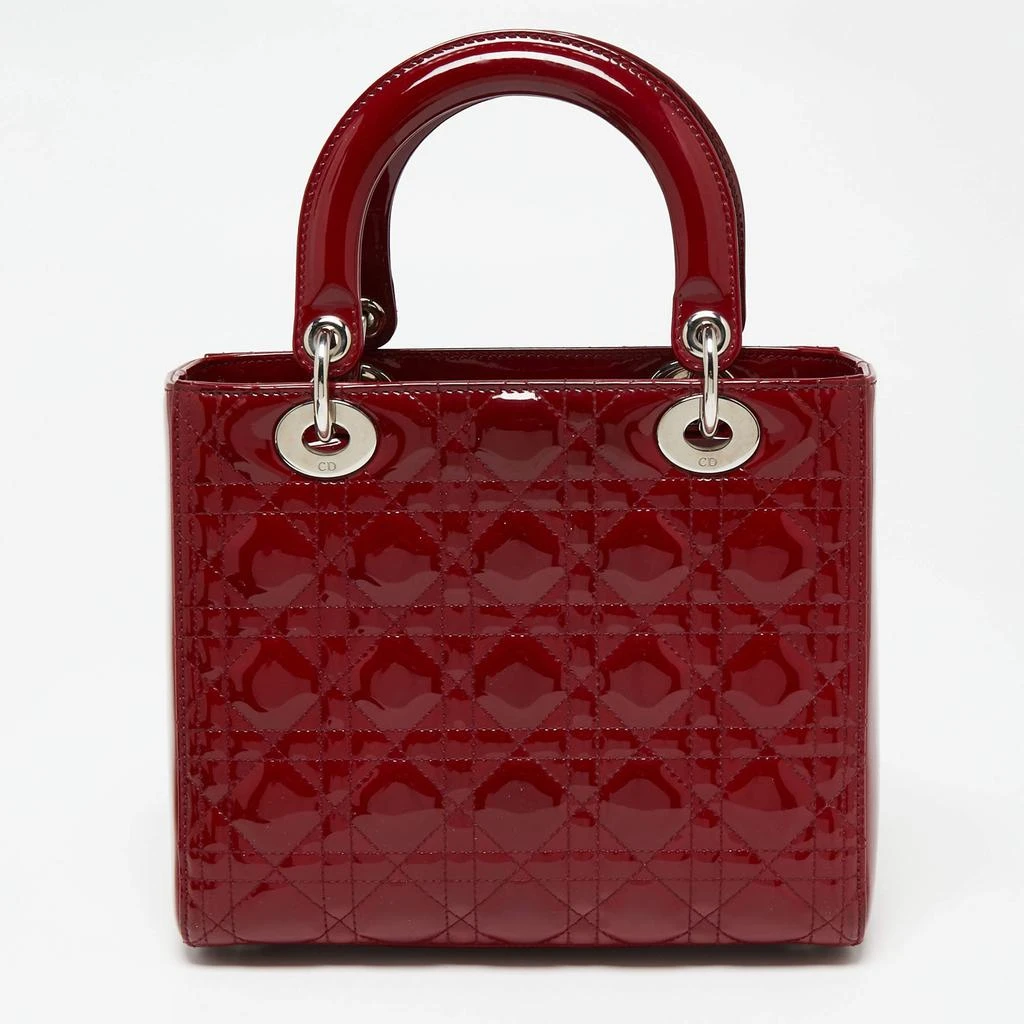 商品[二手商品] Dior|Dior Red Cannage Patent Leather Medium Lady Dior Tote,价格¥20299,第4张图片详细描述