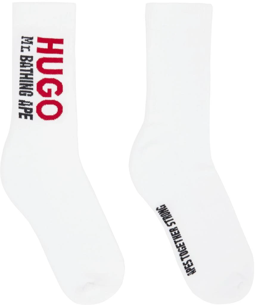 商品Hugo Boss|Black & White Mr. Bathing Ape Edition Two-Pack Logo Socks,价格¥204,第4张图片详细描述