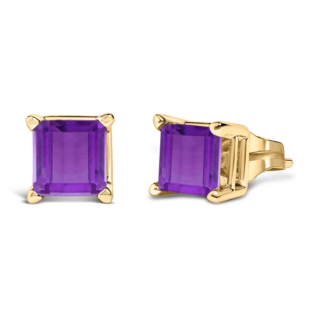 商品Haus of Brilliance|14K Gold 5x5MM Princess Cut Gemstone Solitaire Stud Earrings,价格¥9653,第2张图片详细描述