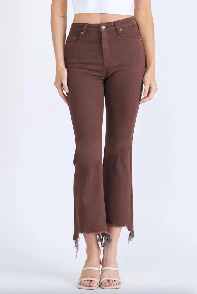 商品HIDDEN|Women's Happi High Rise Crop Flare Jean In Cocoa,价格¥402,第1张图片