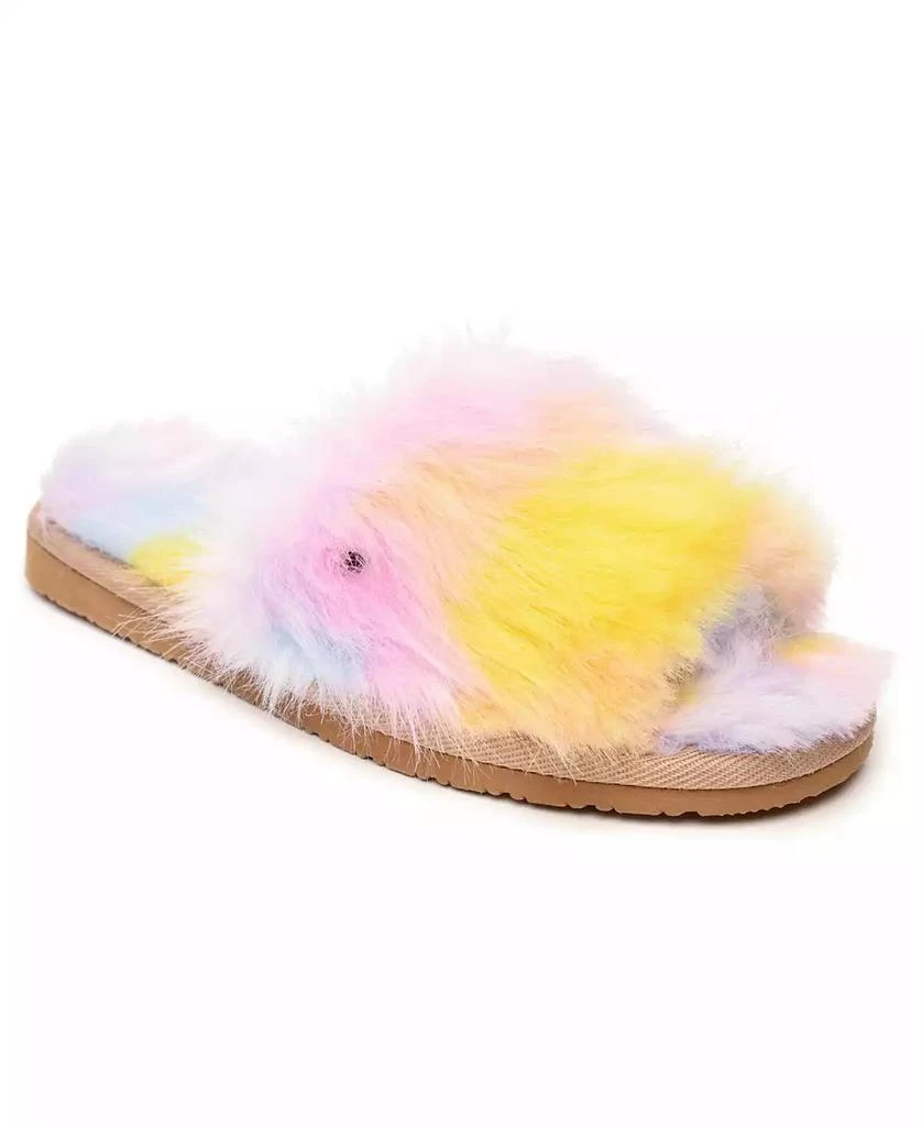 商品Minnetonka|Little Girls Lyla Faux Fur Slide Slippers,价格¥299,第1张图片