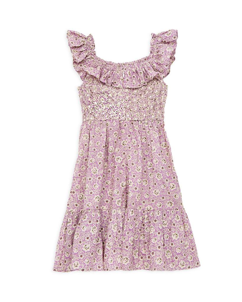 Girls' Ida Floral Print Smocked Ruffle Dress - Little Kid, Big Kid商品第2张图片规格展示