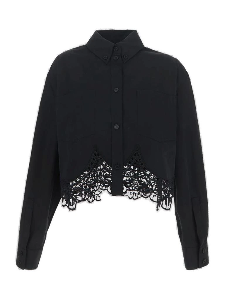 商品Burberry|Burberry Lace-Detailed Long-Sleeved Shirt,价格¥5654,第1张图片