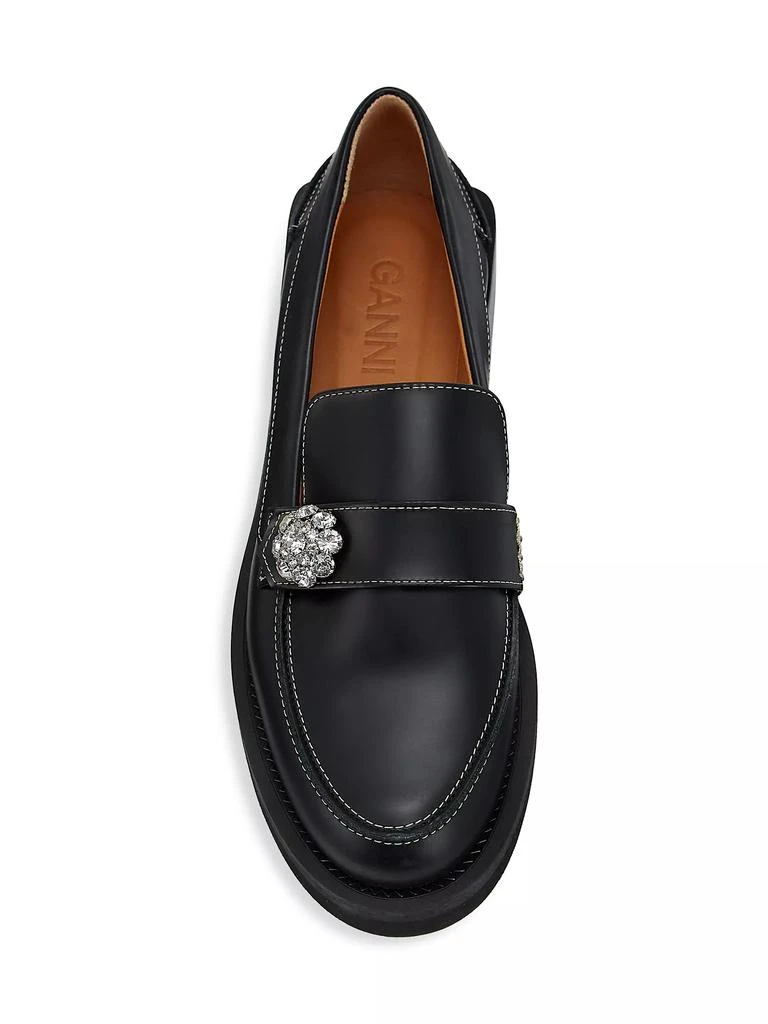 商品Ganni|Leather Jewel Loafers,价格¥1595,第5张图片详细描述