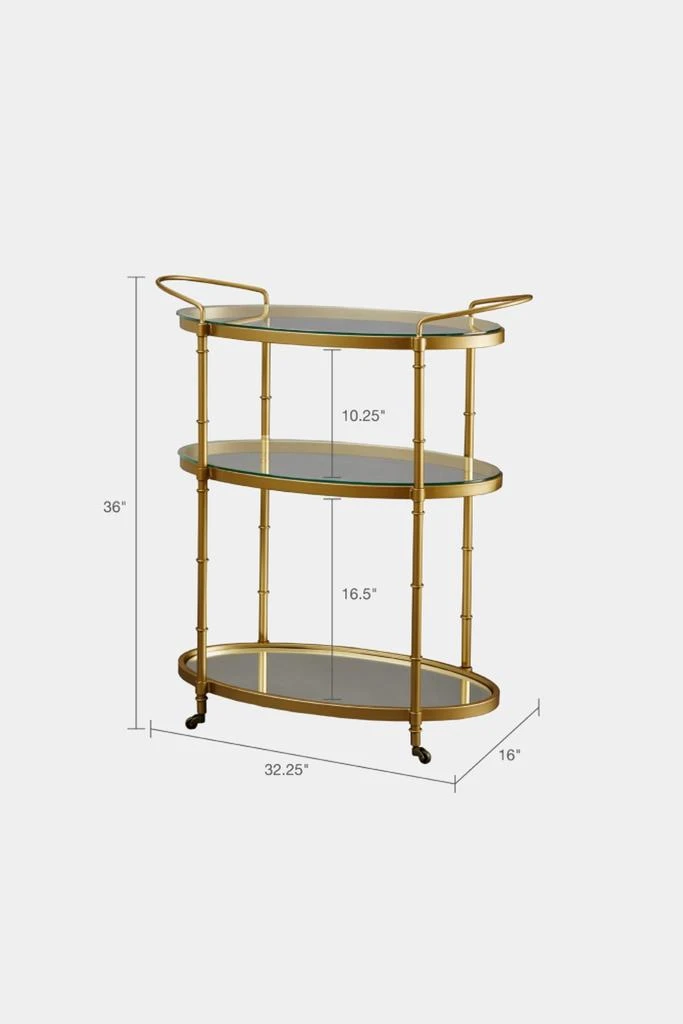 商品Madison Park Signature|Lauren Antique Gold Bar Cart,价格¥2390,第2张图片详细描述