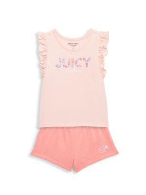 Baby Girl's 2-Piece Logo Top & Shorts Set商品第1张图片规格展示