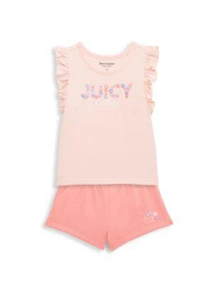 商品Juicy Couture|Baby Girl's 2-Piece Logo Top & Shorts Set,价格¥120,第1张图片