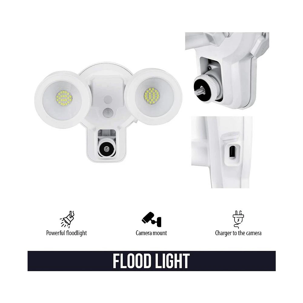 商品Wasserstein|3-in-1 Wired Floodlight, Charger and Mount for Wyze Cam Outdoor - 2000 lumens Powerful Floodlight (White) (Camera NOT Included),价格¥471,第2张图片详细描述
