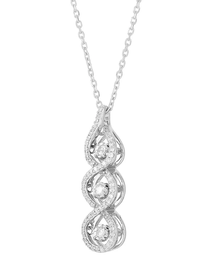 商品Macy's|Diamond Crossover Triple Twist Pendant Necklace (1/3 ct. t.w.) in 10k White Gold, 16" + 1" extender,价格¥5158,第3张图片详细描述