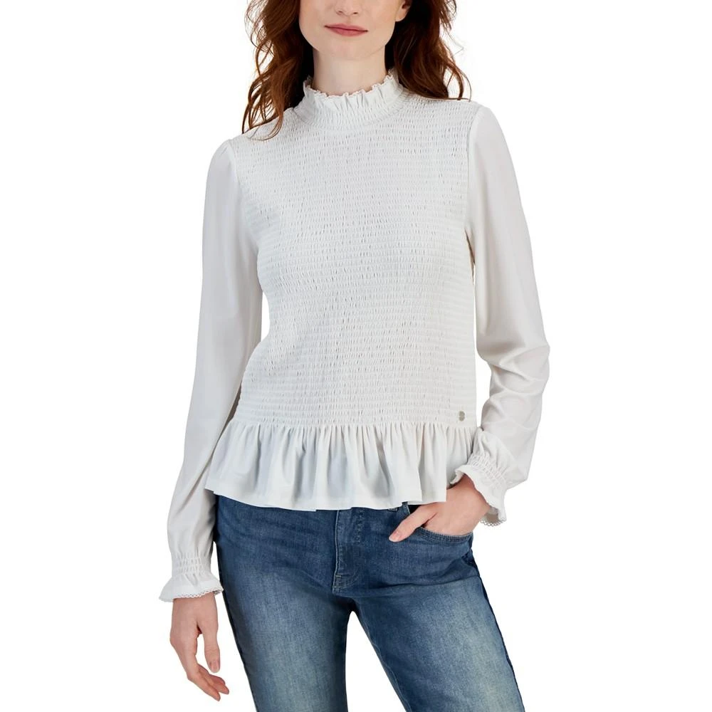 商品Tommy Hilfiger|Women's Smocked Long-Sleeve Top,价格¥202,第1张图片