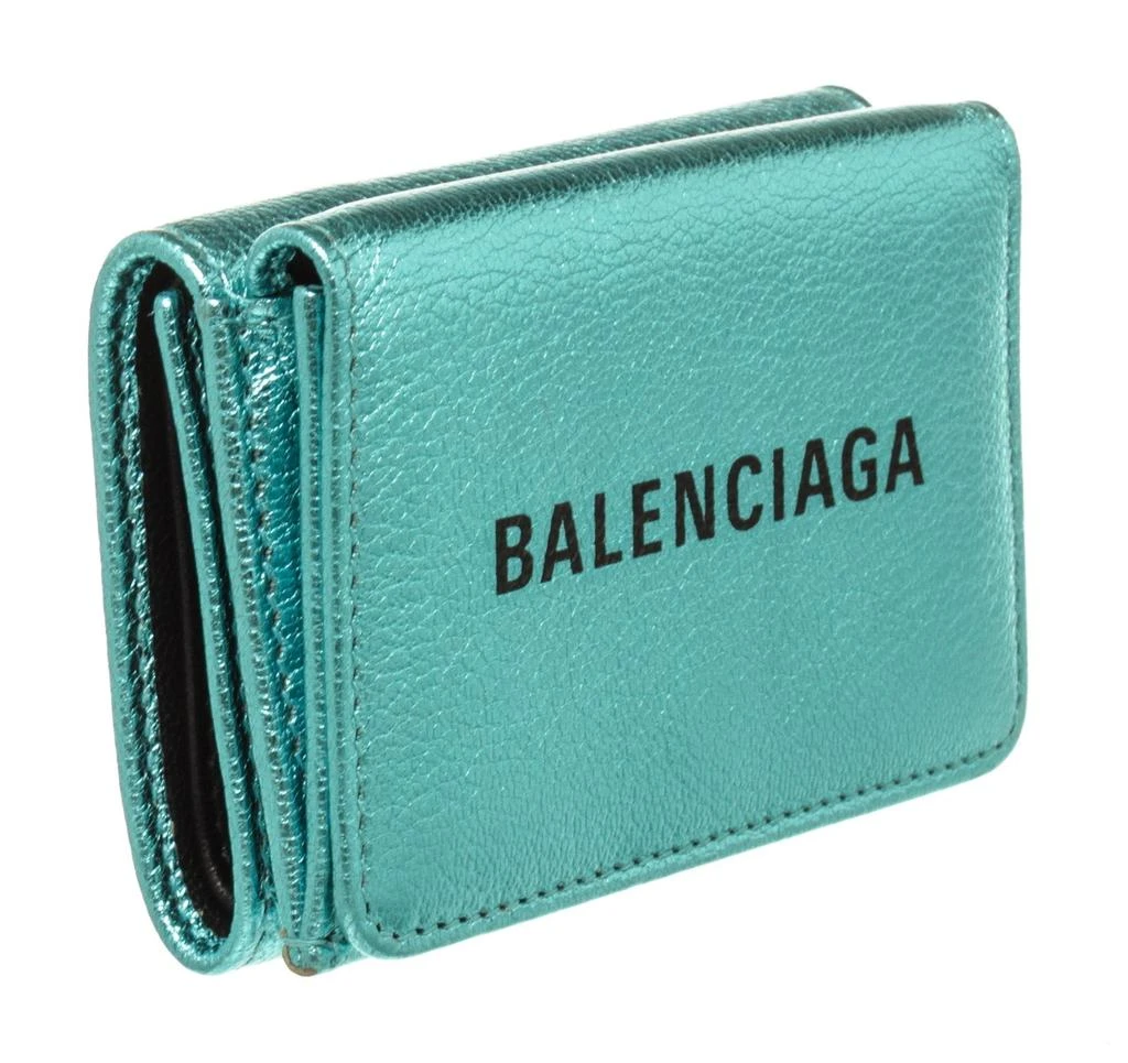 商品[二手商品] Balenciaga|Balenciaga Blue Leather Logo Trifold Wallet,价格¥3930,第2张图片详细描述