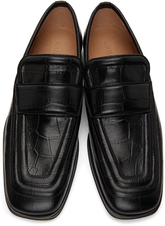 Black Croc Loafers商品第5张图片规格展示