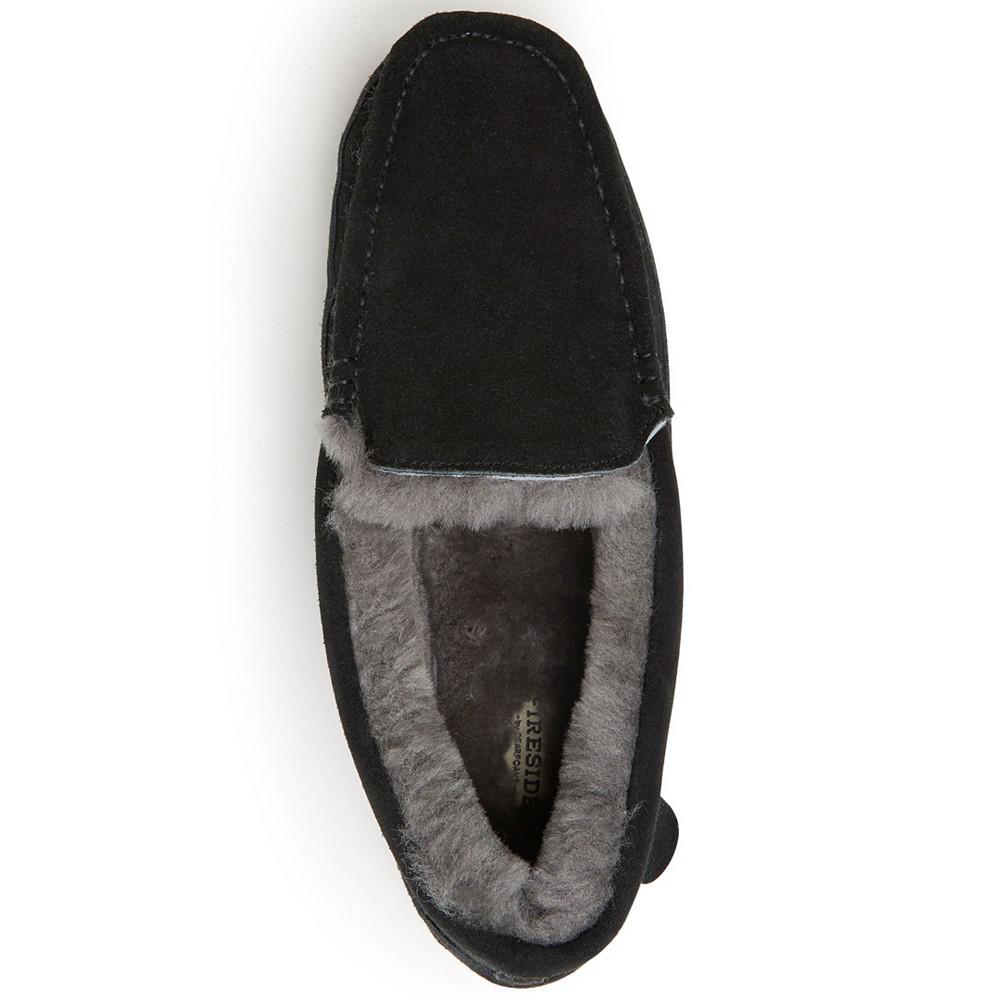 Men's Fireside Melbourne Genuine Shearling Moccasin Slippers商品第2张图片规格展示