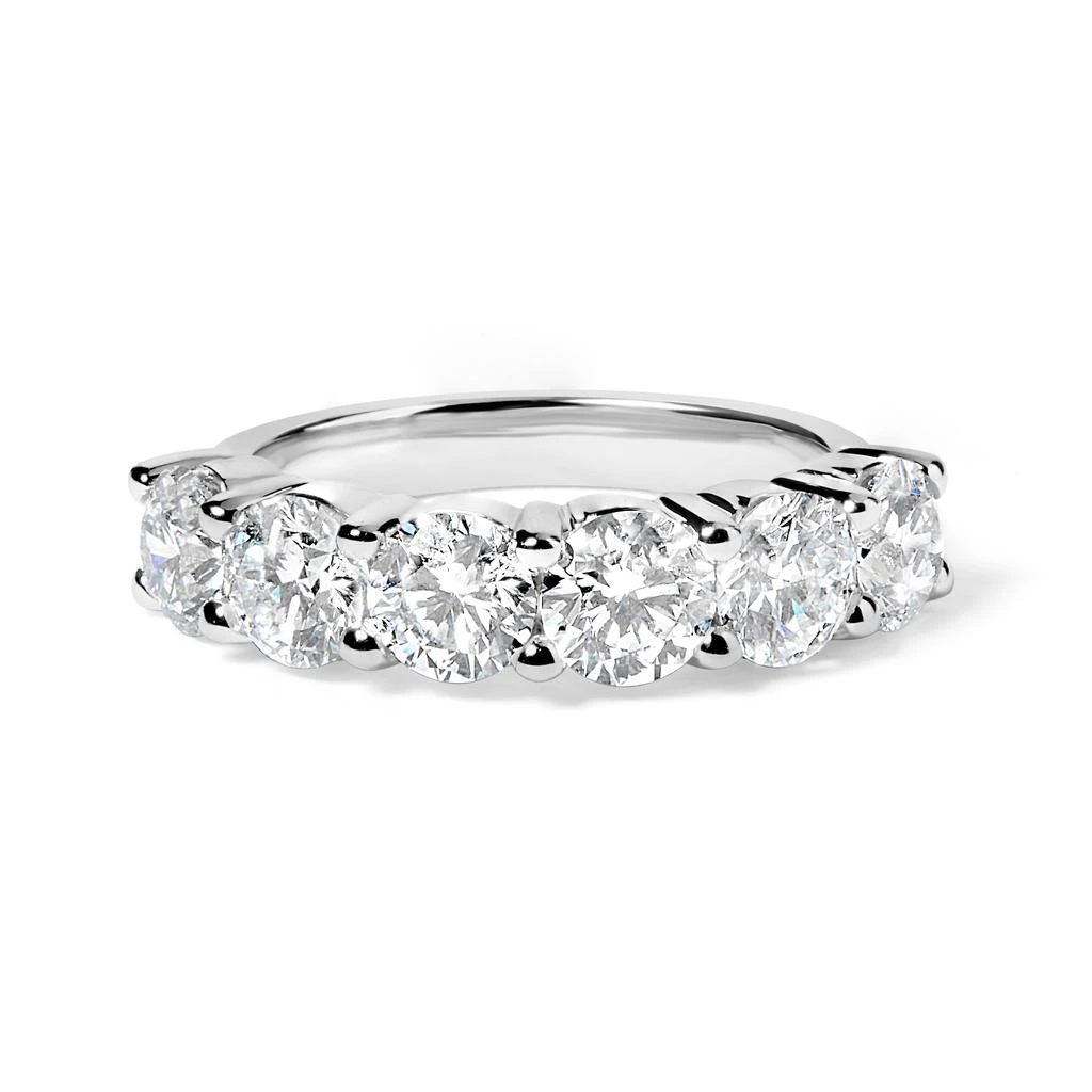 商品Haus of Brilliance|14K White Gold 3.0 Cttw Lab-Grown Diamond Shared Prong Set 6 Stone Band Ring,价格¥24083,第2张图片详细描述