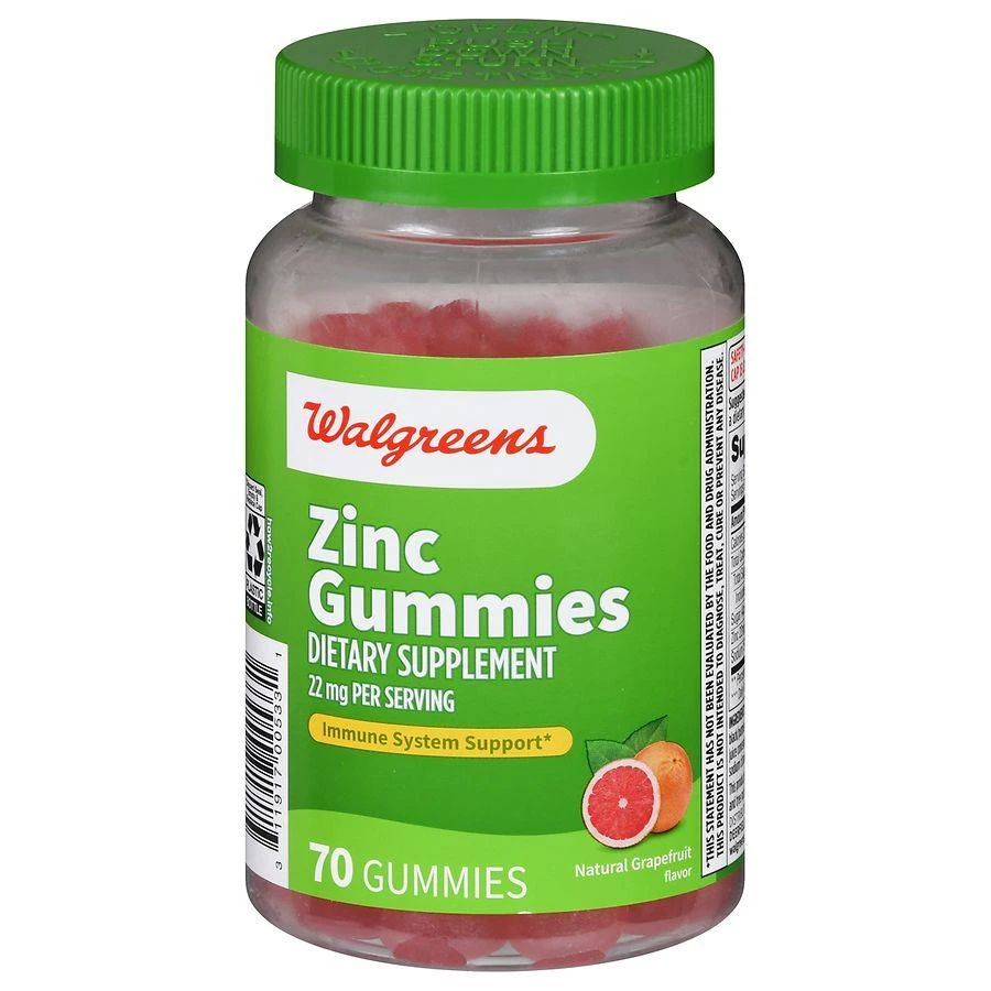 商品Walgreens|Zinc 22 mg Gummies (35 days) Natural Grapefruit,价格¥126,第1张图片